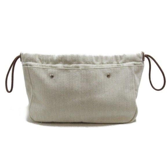 HERMES Fourbi Pouch 25 mini bag canvas Beige Natural - Picture 2 of 10